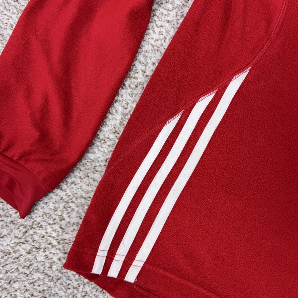 Wisconsin Badgers Pullover Mens Medium‎ NCAA Football Fleece Quarter Zip Adidas